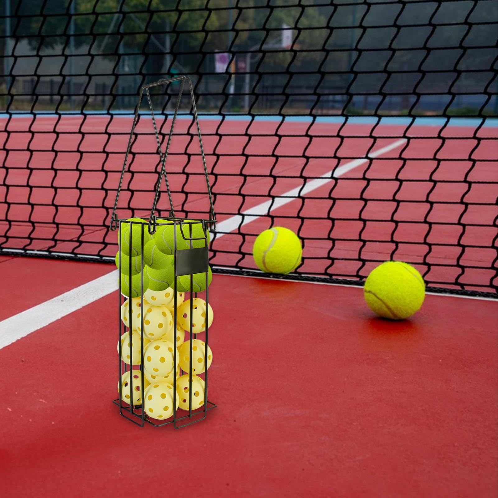 Tennisball-Korb Zum Aufsammeln Von Bällen Tenniszubehör | Tragbares Gerät Mit Großem Fassungsvermögen Und Ergonomischem Griff Für Volleyballplatz Baseball Softball Training