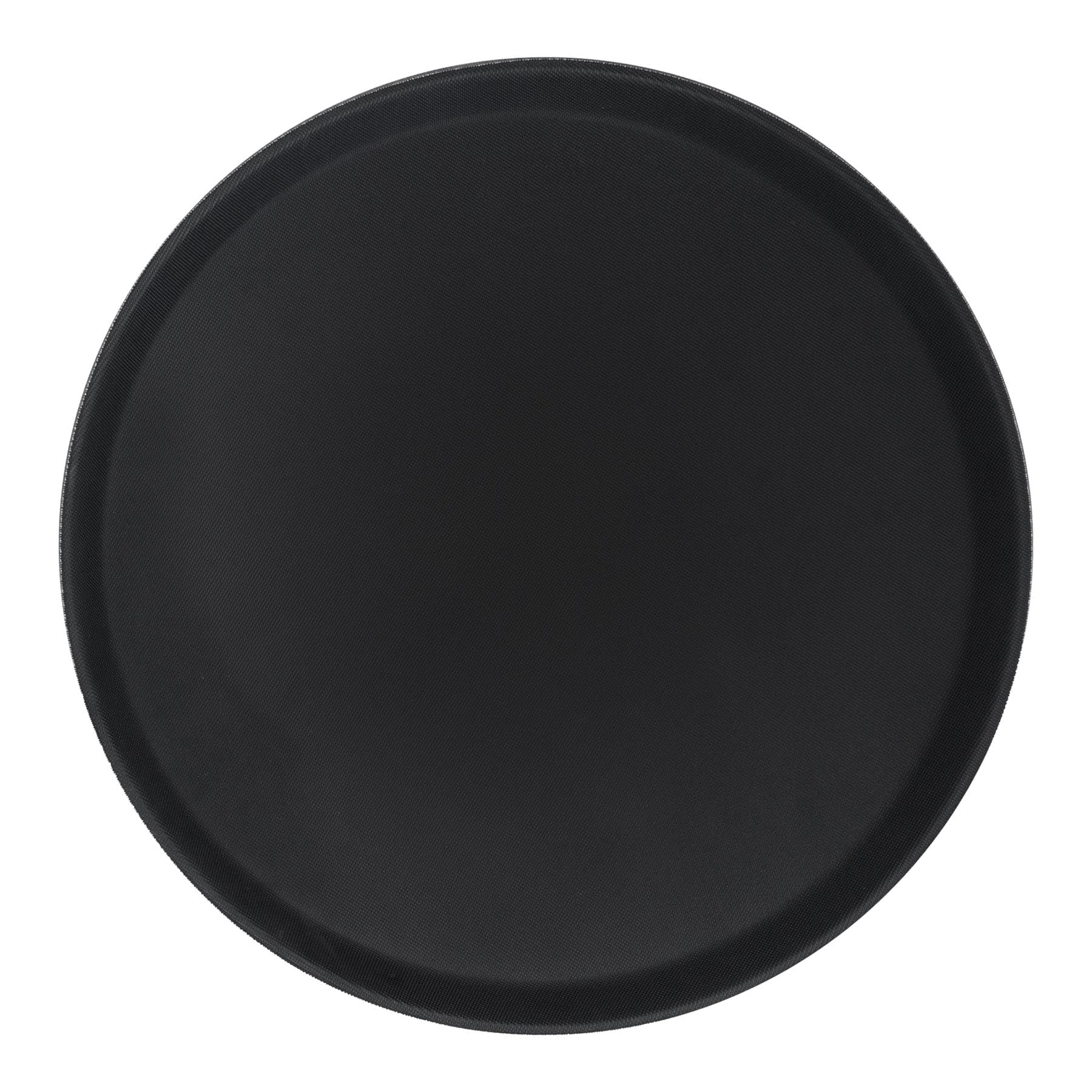 Argon Tableware Black Round Tray - 35cm - Pack of 1 - Reusable Rubberized Surface Non Slip Serving Tray for Serving Food, Drinks at Parties, Bars, Restaurants and Home