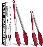 Vista 23 de HOTEC Pinzas de Cocina Premium de 7 y 9 Pulgadas, Pinzas de Cocina de Acero Inoxidable con Bloqueo y Puntas de Silicona, Antiarañazos y Resistentes