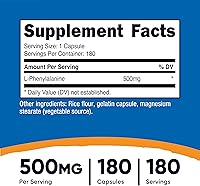Vista 2 de Nutricost L-fenilalanina 500 mg; 180 cápsulas