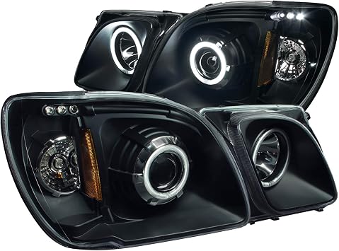 AnzoUSA 111170 Black Clear/Amber Projector Halo Headlight for Lexus LX470 - (Sold in Pairs)