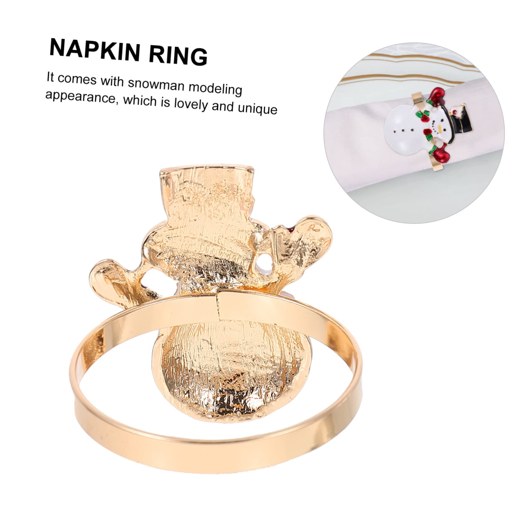 TOPBATHY 12 Pièces Boucle de Serviette Bonhomme de Neige Ronds de Serviette de Noël Anneau Porte-Serviette de Salle à Manger décor Couverts de Table Porte-Serviettes de noël l'automne Bague