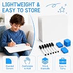 Dry Erase Boards Small, 6 Pack Double-Sided Portable Plain Whiteboard Set for Teachers, Office, Work, Lapboard Including 6 Markers, 6 Eraser (9x12'')