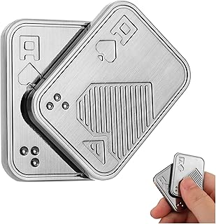 New Metal Poker Fidget Slider, Magnetic Metal Fidget Toys for Adults Kids, Anxiety Stress Relief Push Card Slider Sensory Toy, Adult Office Desk Toys Birthday Christam Halloween Favor Gift