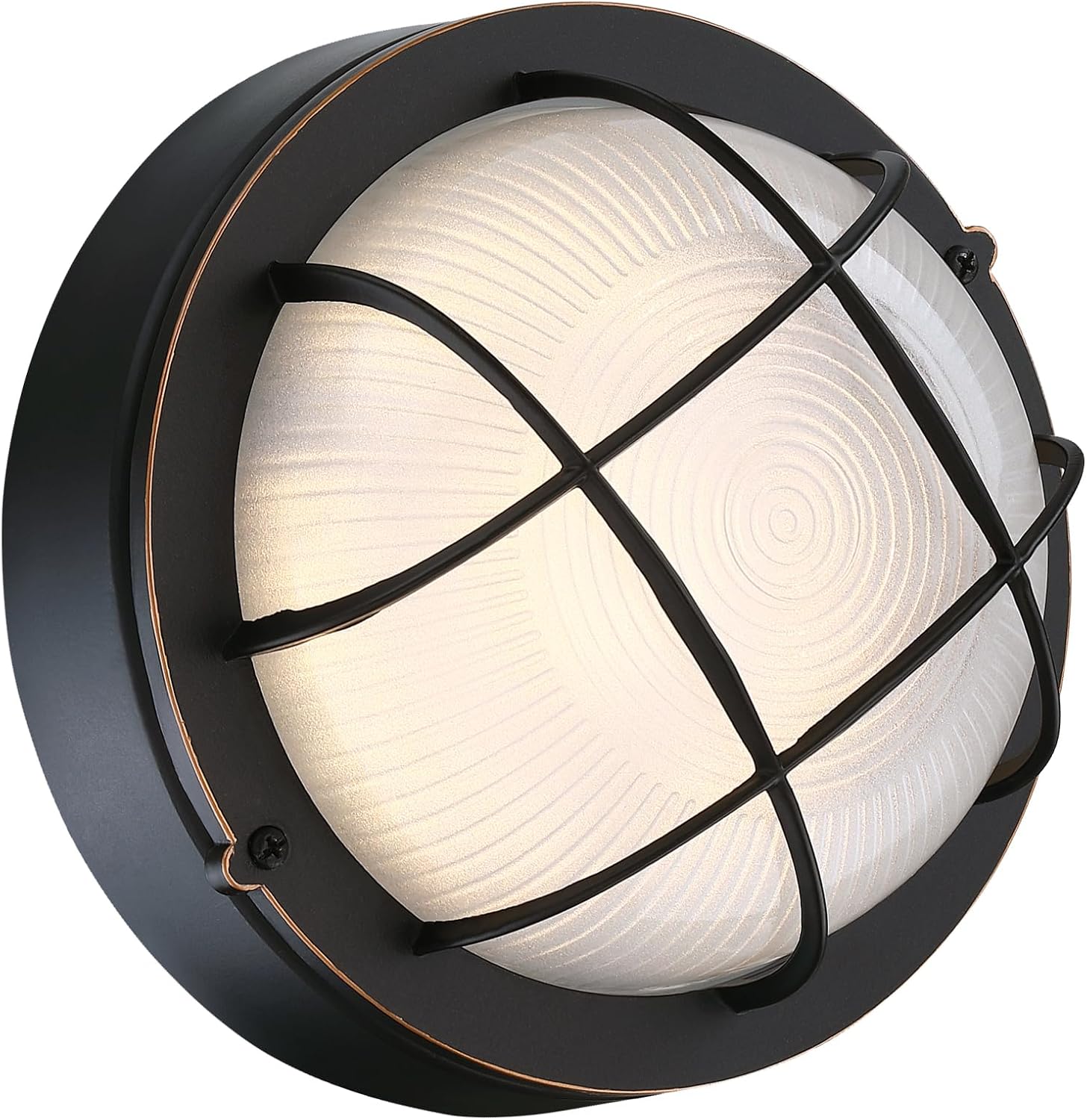 8" Round Bulkhead LED Light Oil Rubbed Bronze - Nautical Outdoor Wall Light 3000K, 1500LM, 15W, Waterproof, Rust-Proof, Industrial Farmhouse Oil Rubbed Bronze Bulkhead Light