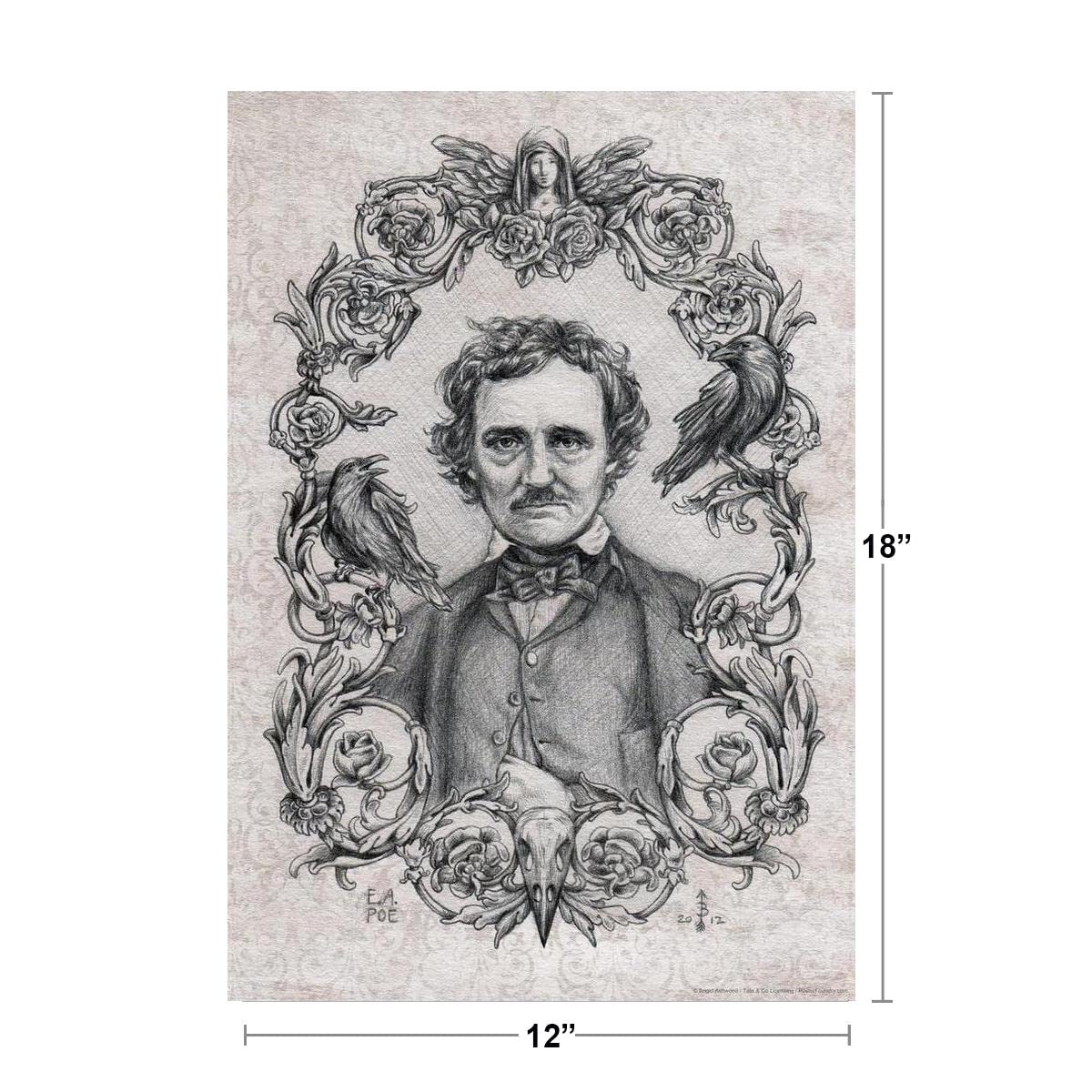 Amazon.com: Edgar Allan Poe Drawing by Brigid Ashwood Cool Wall