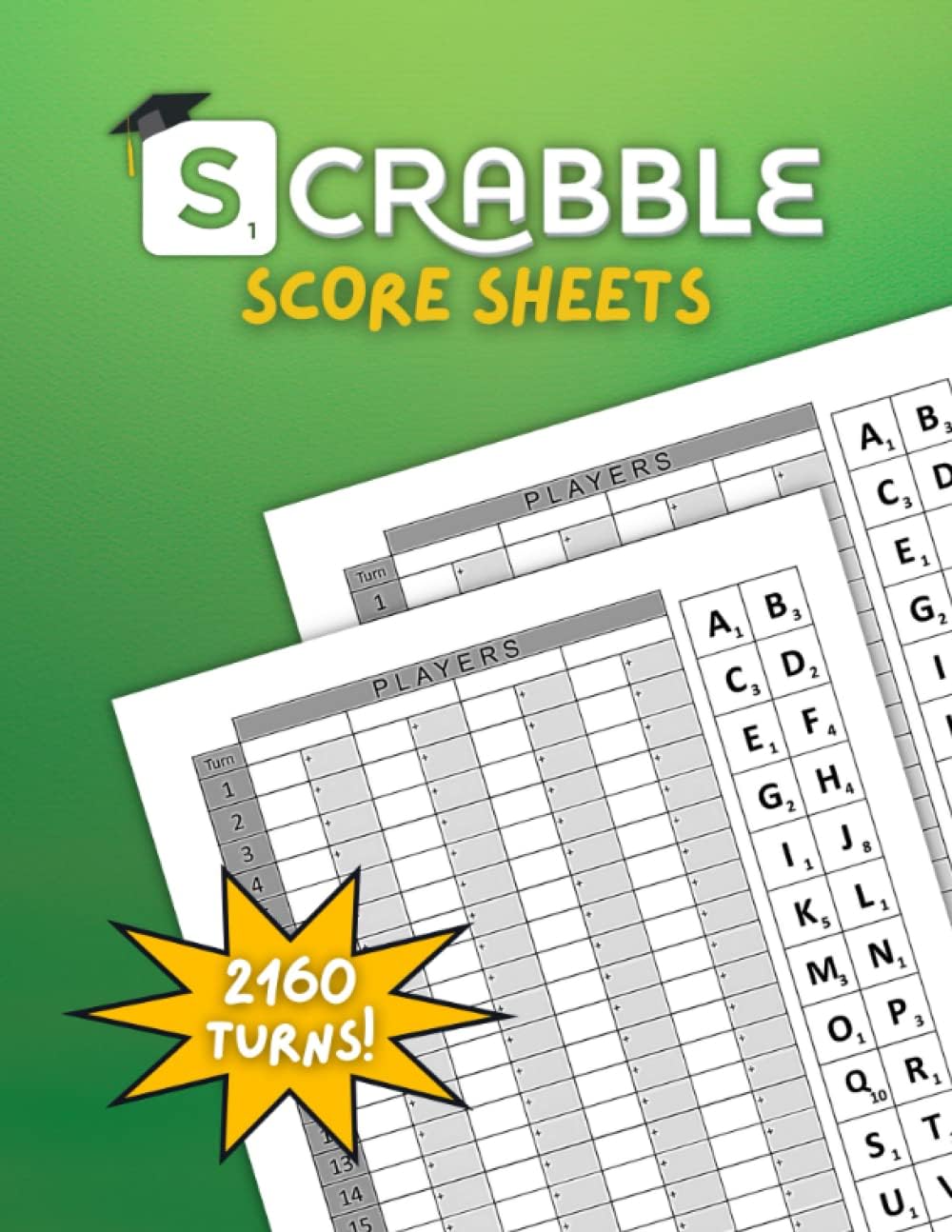 Scrabble Score Sheets: 2160 Turns of Scrabble Score Pads for Scorekeeping | Large Print 8.5x11 Inch
