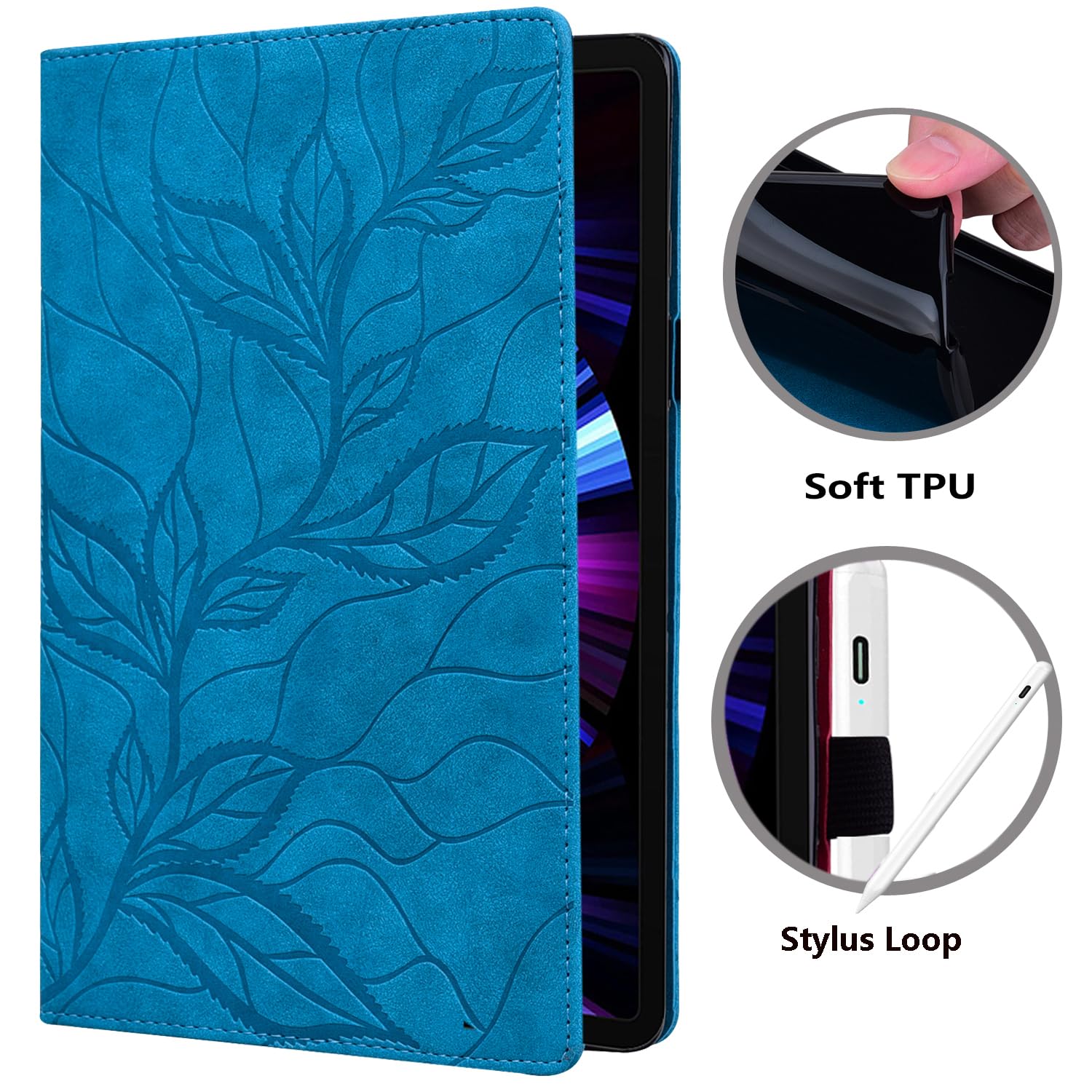 Dteck Smart Case For IPad Pro 13 Inch Case(M4) 2024, Shockproof Slim Stand Hard Back Shell Smart Folio Flip Protective Cover,Gold - View #8