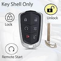 Vista 6 de Funda de repuesto para llavero Cadillac Escalade ESV 2015 2016 2017 2018 2019 2020 entrada sin llave control remoto 6 botones