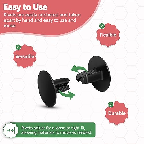 Miniatura 3 de Remaches de trinquete de plástico  0.73 pulgadas x 0.41 pulgadas (0.736 in x 0.413 in)  Construct Coroplast cobaya o hábitats de erizo para jaulas C