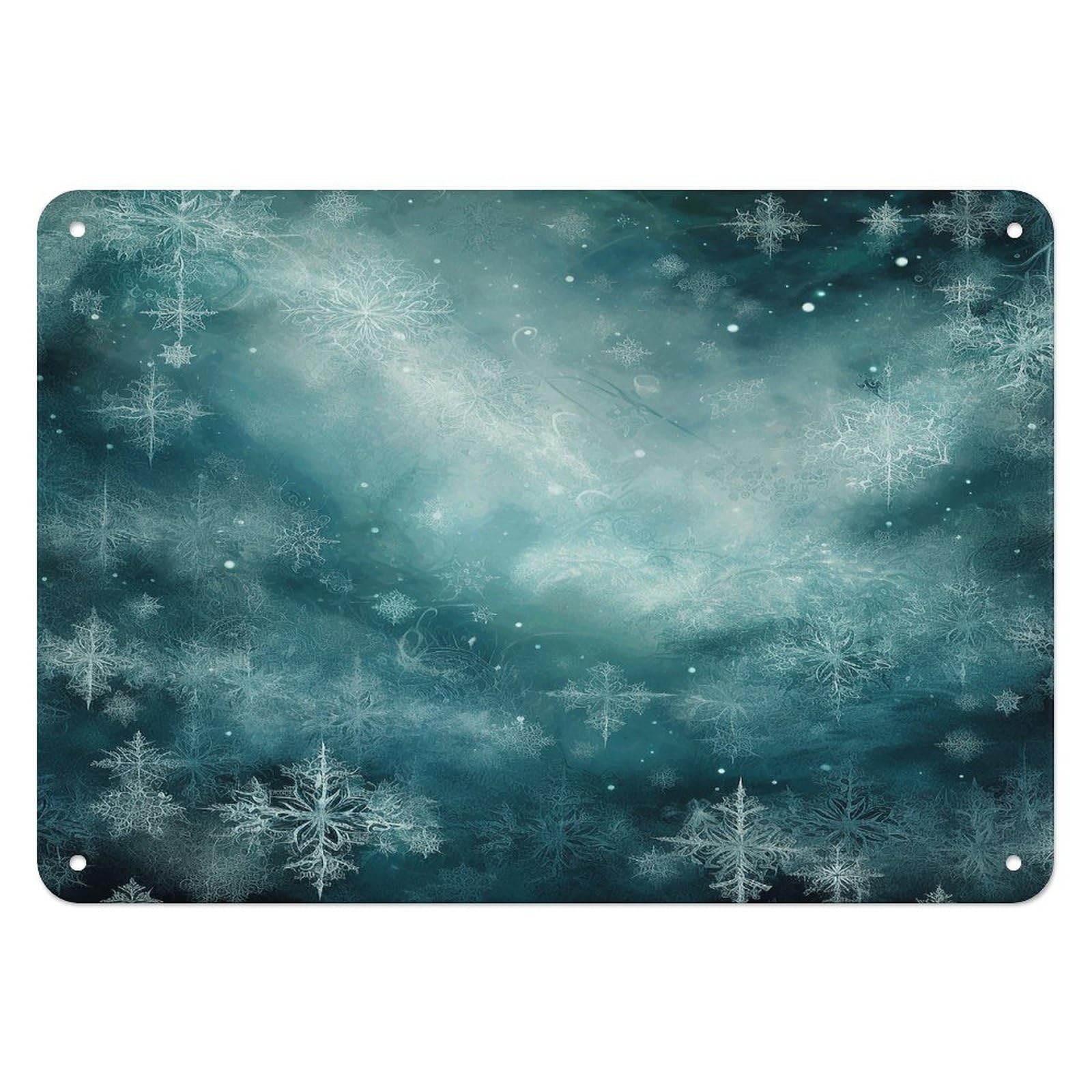 Btcowzrv Style Decorative Snowflakes Metal Sign, 5.5" X 7.9" Tin Wall Decor, Wall Art Plaques For Home Wedding Decor Room Living Room Decoration