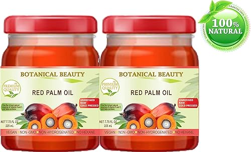 Miniatura 3 de Aceite de palma roja 100% puro sin refinar extra virgen sin diluir prensado en frío Super Food 7.75 Fl.oz 7.6 fl oz (PACK 2) por Botanical Beauty