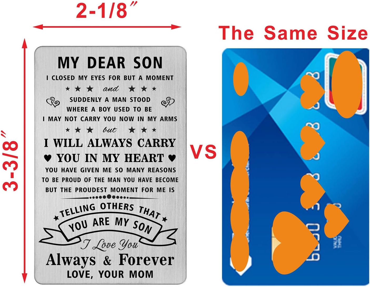 Son Christmas Card Gifts - Son Birthday Card - Sons Christmas Birthday Graduation Wallet Cards Gifts