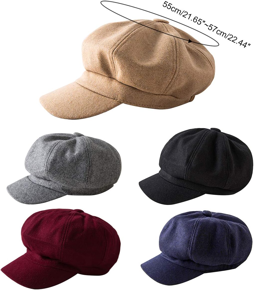 ECYC Women Cotton Blend Berets Solid Plain Octagonal Beret Caps Streetwear Hat - Image 4