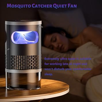 Mosquito Zapper, Fly Zapper Indoor & Outdoor, Fly Catcher with UV Light, Electric Fly Killers with 2 Lighting Modes and Type-C Charging for Pool, Kitchen, Office, Camping, Dorm, Bedroom, Garage