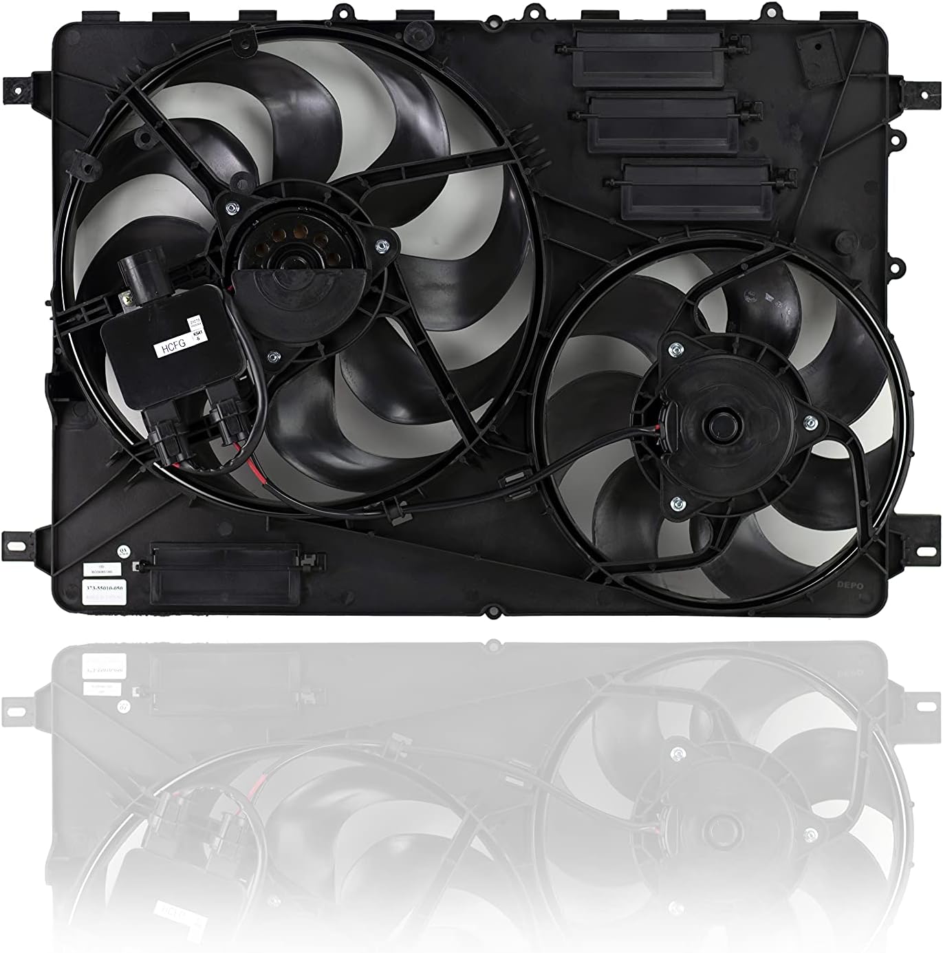 Dual Radiator and Condenser Fan Assembly - Cooling Direct Compatible/Replacement for 306686296 07-15 Volvo S80 3.0/3.2/4.4L, 15-16 V60 3.0L, 08-10 V70, 10-15 XC60 3.0/3.2L, 08-16 XC70 3.2L