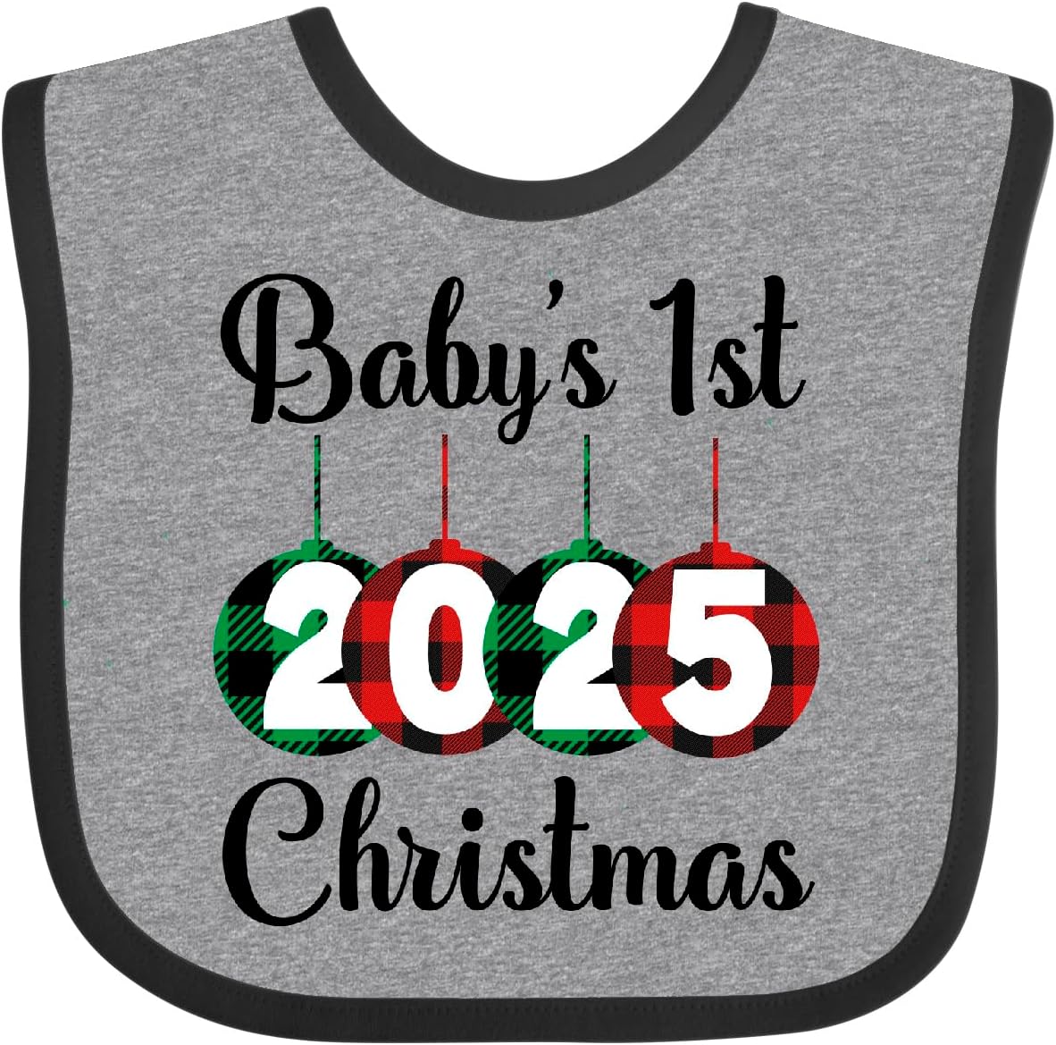 inktastic Babys 1st Christmas 2025 Baby Bib