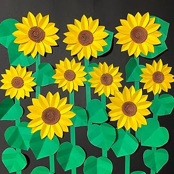 ✾ひまわりページ①✾ Amazon.co.jp: ひまわり壁面飾り ペーパークラフト 634 : ホーム