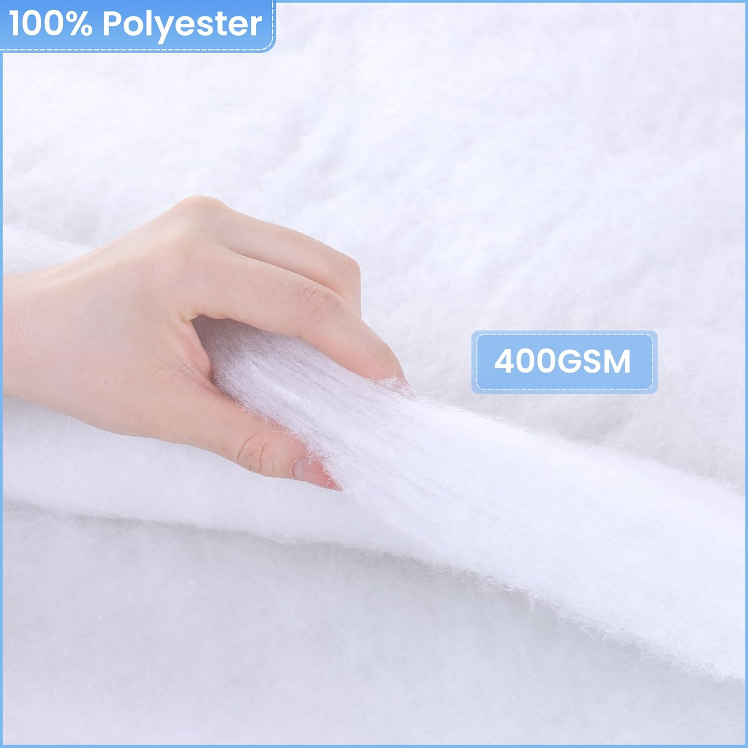 HOMBYS 400 GSM Thickness Upholstery Quilt Batting, Polyester Fabric by The Roll, Cuttable Stuffing for Couch Cushion, Protecting Furniture and Handicraft(36in*5yards)