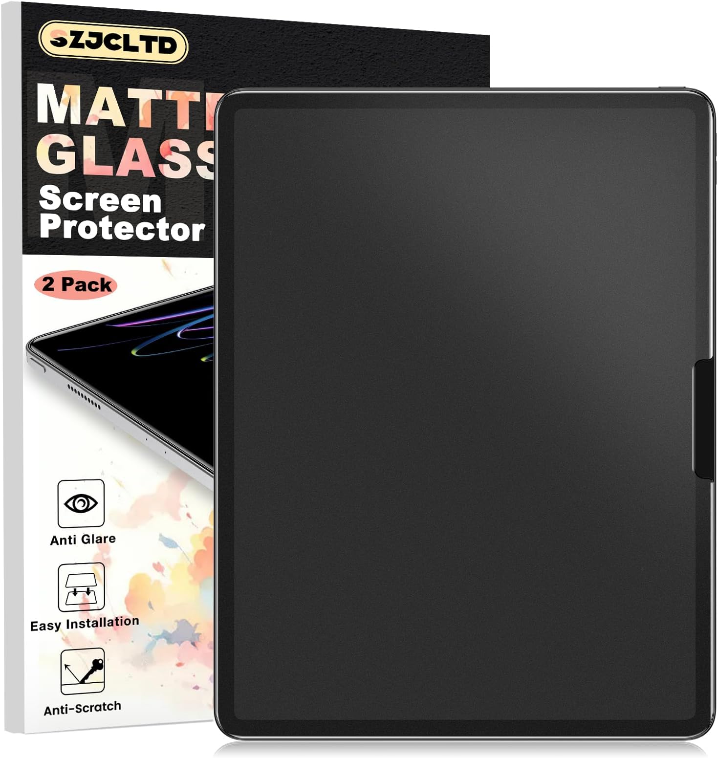 2 PACK Matte Glass Screen Protector for iPad Pro 13 inch 2025/2024 (NOT Privacy), Anti-Glare/Anti-Fingerprint/9H Tempered Glass/Easy Installation/Support Face ID&Apple Pencil