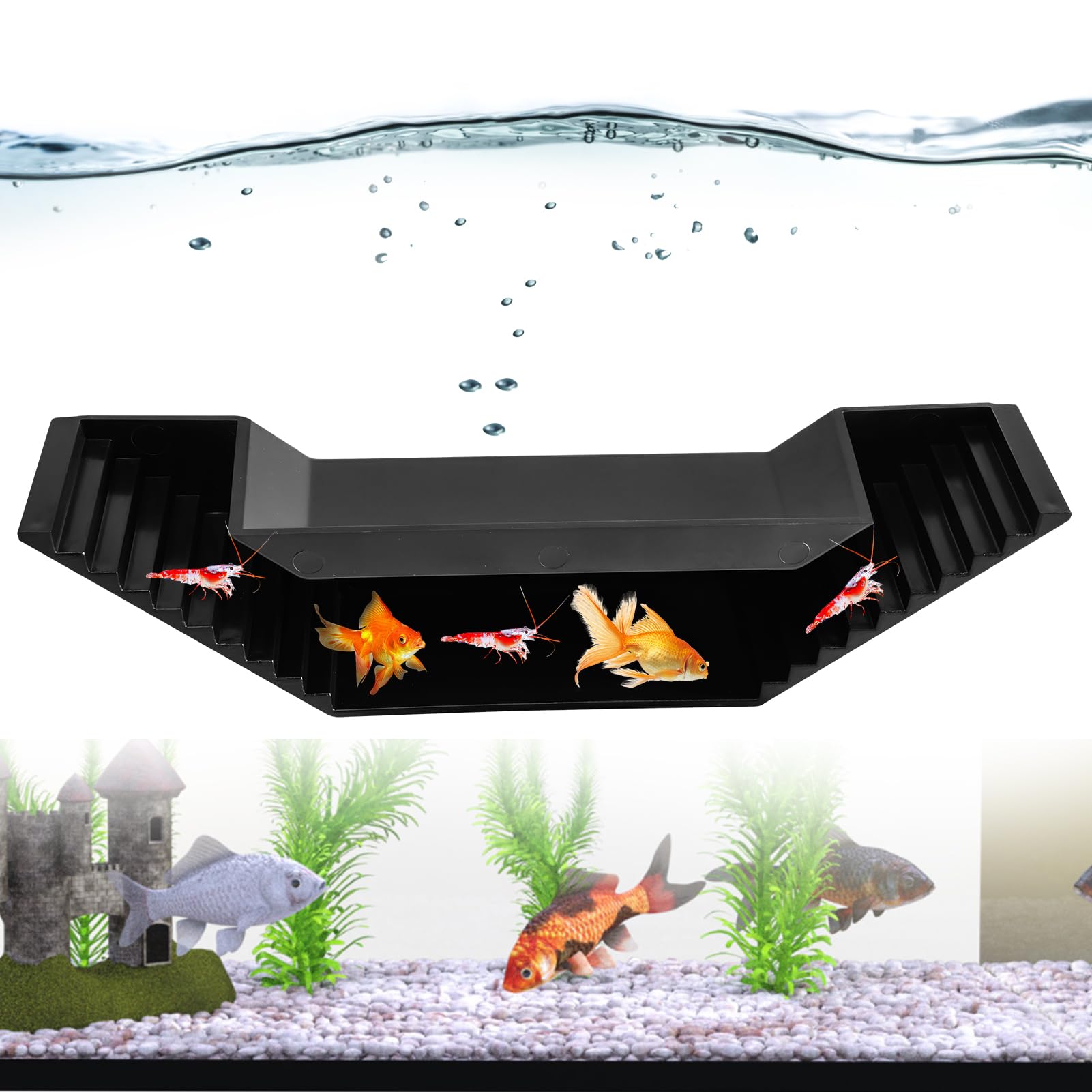 Editbar Aquarium Unterirdischer Tunnel - Fisch Und Garnelenversteck Versteck, Aquarium Dekoration, Garnelenhöhle Versteck, Aquarien Zubehör, für Süßwasser und Meerwasser-Aquarien