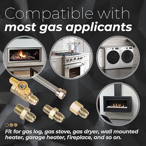 Miniatura 7 de Usamate F271239 Kit universal de conexión de electrodomésticos de gas para calentadores de garaje, estufas de gas, calentadores montados en la