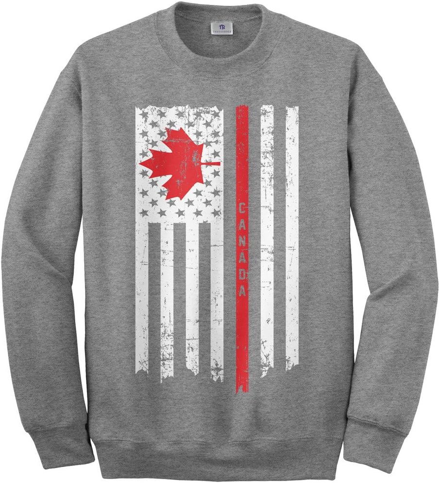 Threadrock Canada USA Canadian American Flag Unisex Sweatshirt