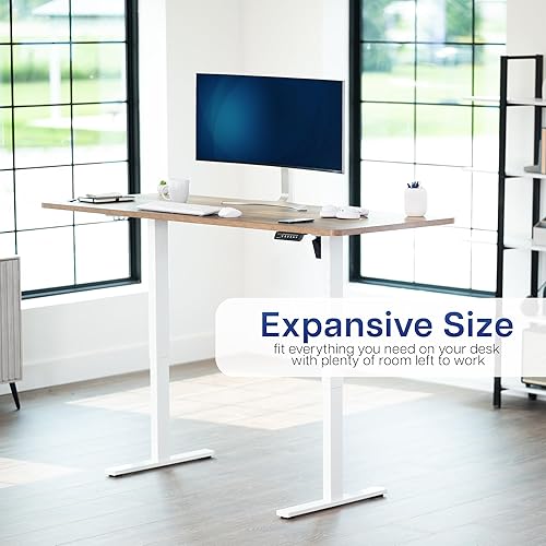 Vista 113 de VIVO DESK-TOP60G - Mesa universal de una pieza de 60 x 24 pulgadas, color gris oscuro, para marcos de escritorio estándar y sentados a pie, altura