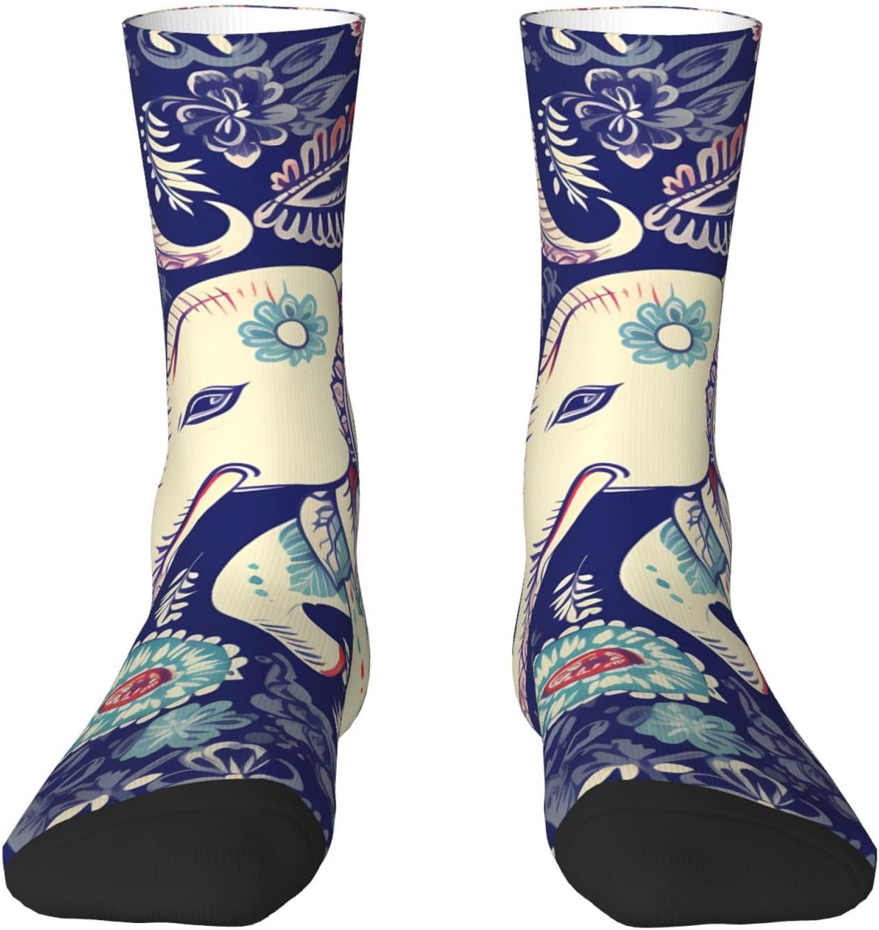 Boho Elephant Crew Socks for Men Women Moisture Wicking Cushion Athletic Sock Casual Novelty Socks Gift
