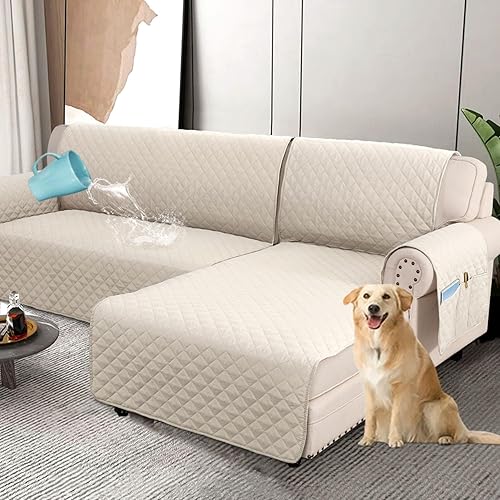 H.VERSAILTEX Fundas de sofá 100% impermeables para sofá seccional, fundas de sofá modular de 2 piezas, funda de sofá modular en forma de L para