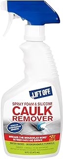 Motsenbocker’s Lift Off 41116 16-Ounce Silicone Latex Caulk and Foam Sealant Remover Spray is Safe on Showers, Construction Adhesives, Stainless Steel, Ceramic Water-Based, White