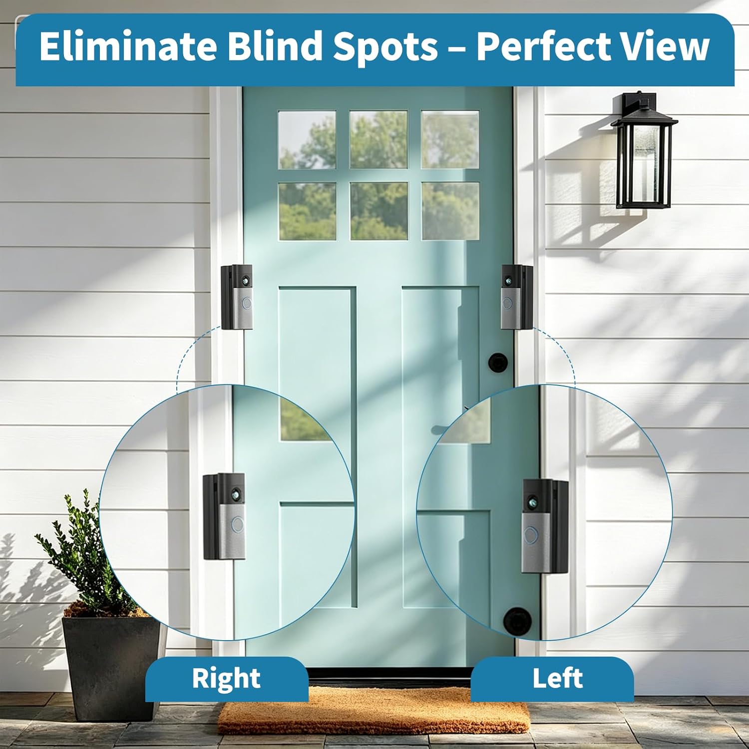 Ring Doorbell Corner Mount Compatible with Wired Doorbell/Plus(2nd)/Pro(3rd) & Battery Doorbell/Pro/Plus(2026 Newest Model) - 15/30/45 Degree Adjustable Angle Wedge Mount