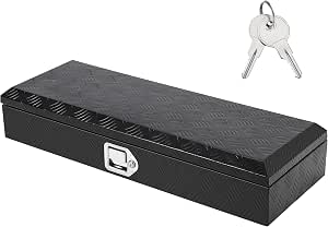 Aluminum Truck Bed Toolbox, Lockable Diamond Plate Tool Box Chest for Pickup Trucks