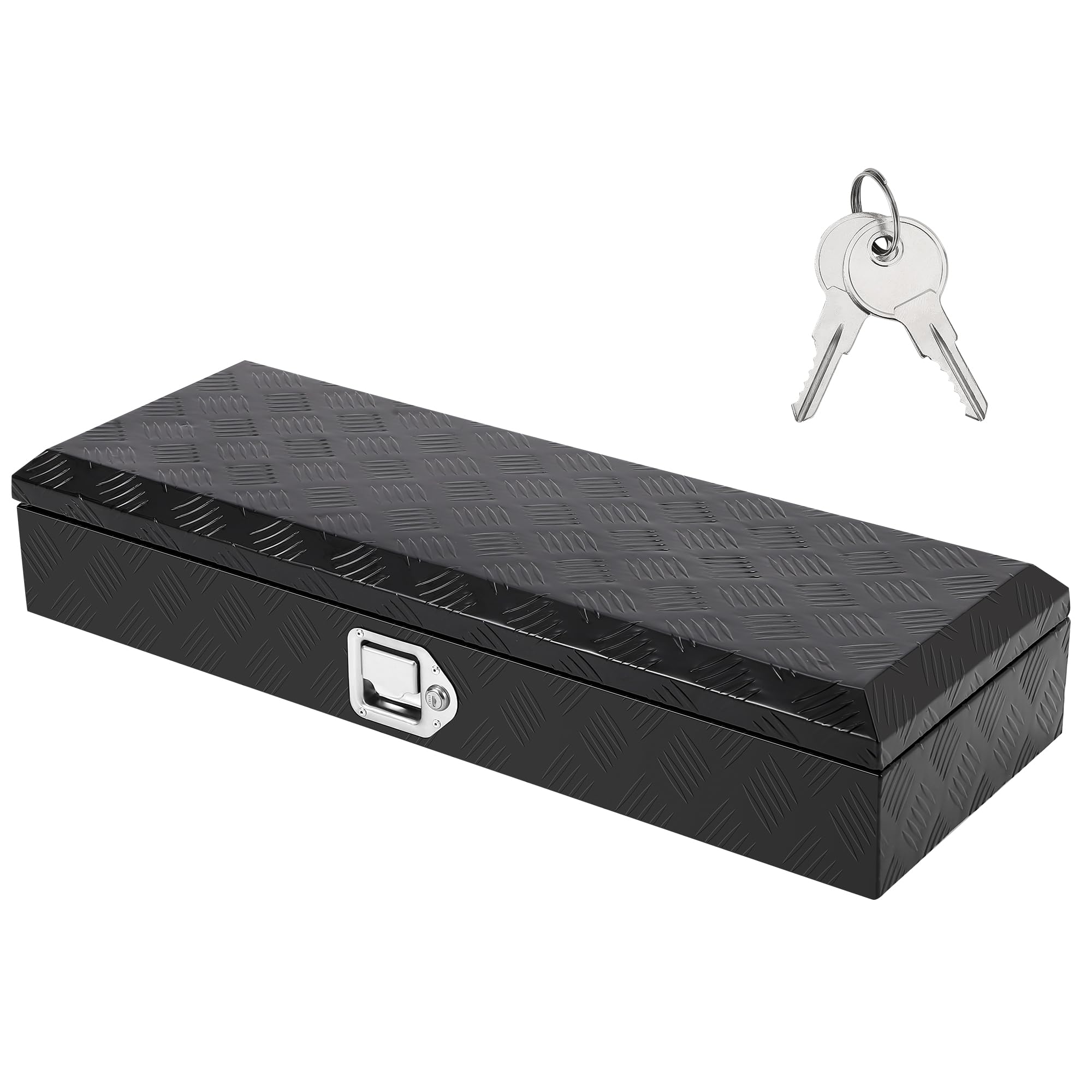Caja De Herramientas De 30 Pulgadas Para Caja De Camioneta, Resistente, De Aluminio Con Placa De Diamante y Cerradura, Organizador Seguro Para Camionetas, Remolques