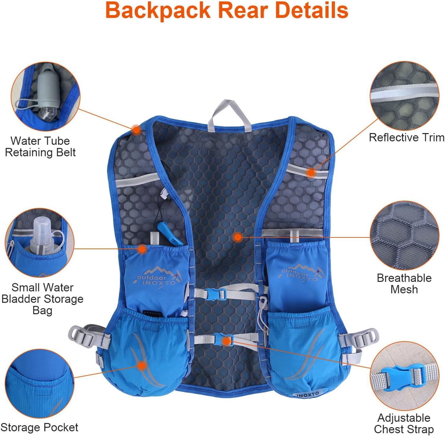 Running Hydration Vest, 5L Lightweight Pack Water Backpack for Men Women Outdoor Sports Trail Racing Marathon Hiking Hydration Vest