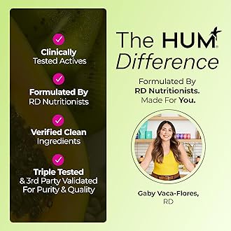 HUM Flatter Me Fiber Supplement for Women & Men, Prebiotics & Digestive Enzymes to Support Weight & Bloating, Digestive & Gut Health, Fiber Powder Drink Mix, Strawberry Lemon - 10 Servings