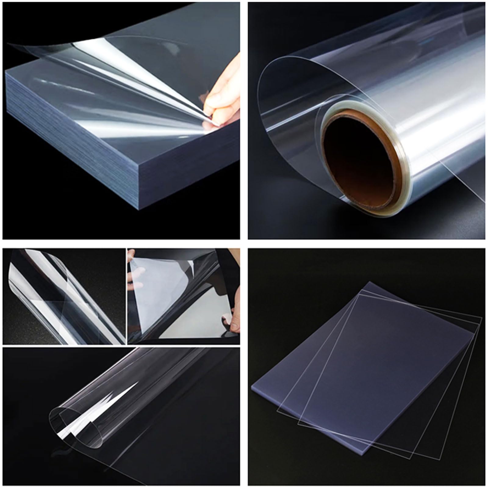 Klare PET-Folie, 0,05 mm, transparent, hitzebeständig, for Transfer, Druck, Laminierung, Bastelarbeiten, Verpackungen und DIY-Projekte(1.25mx100m)