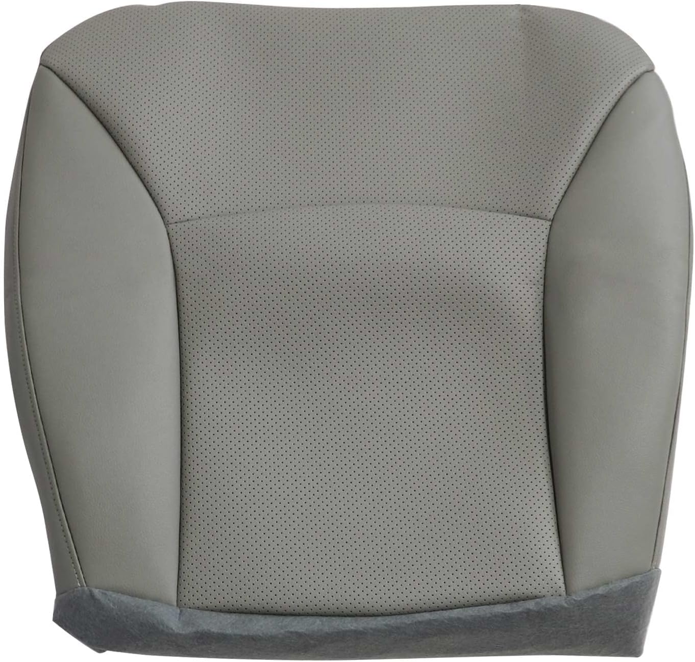 NLQR Passenger Side Bottom Replacement Seat Cover #E Compatible with Ford Econoline Van E-150 E-250 E-350 E-450 E-550 2002-2008 | Gray Perforated Microfiber Leather | Fit Custom Seat Cushion Cover