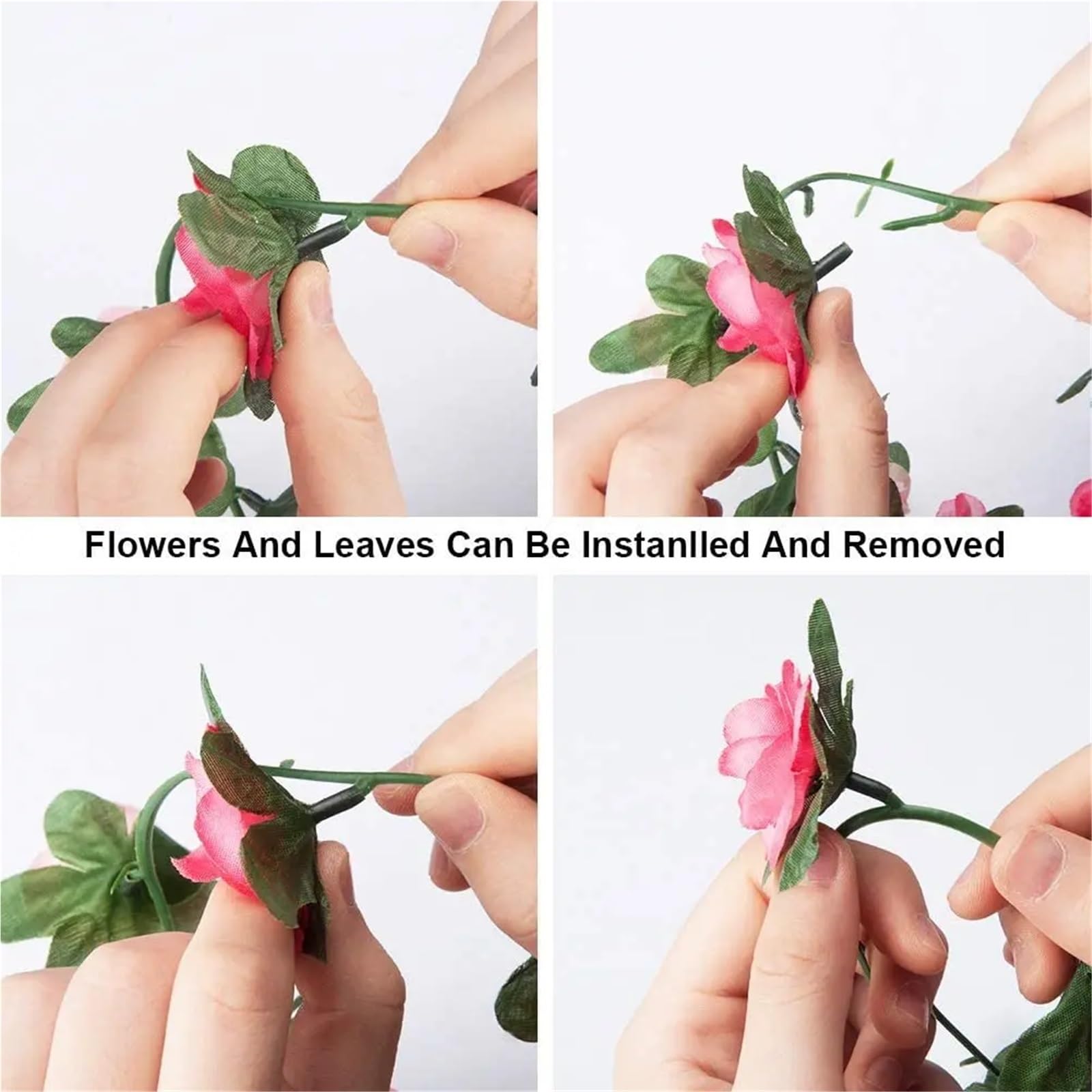 Künstliche Rosenranke 2,5 m lange Blumengirlande, künstliche Rosenrebe | Künstliche Blumen for Aufhängen, Efeu-Körbe, Hochzeitsbogen, Garten-Hintergrunddekoration(Rose Vine Orange,5pcs)
