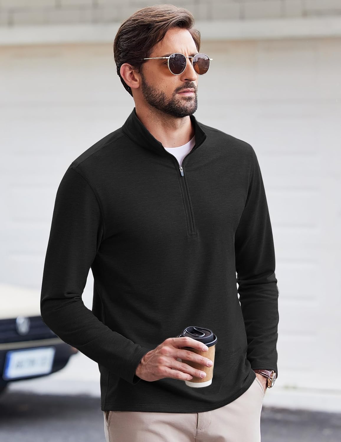 PINSPARK Men's Quarter Zip Up Lightweight Pullover Mock Neck Sweatshirts Long Sleeve Golf shirts Performance Athletic Casual - Image 3