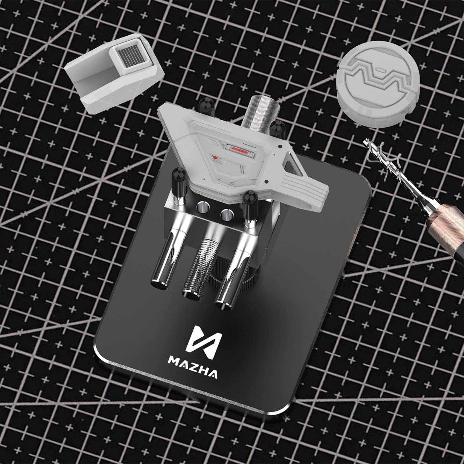 Industrial Vice de Modelismo Tornillo de Banco Mordaza Mini Herramienta de Sujeción Aleación de Aluminio CNC con Pasadores Ajustables Base Ponderada y
