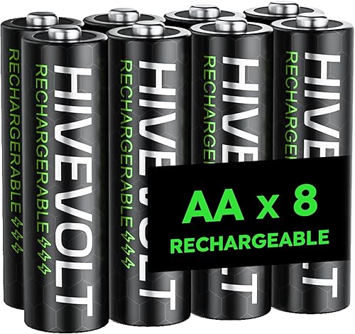 Baterías AA recargables, 2800mAh de alta capacidad doble A batería 1.2V NiMH baja autodescarga, 8 unidades