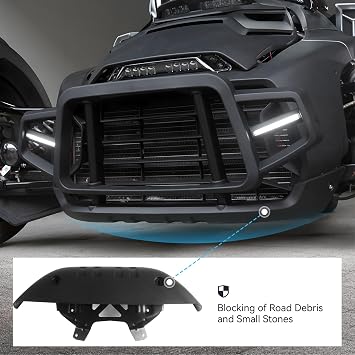 Front Bumper Guard Kit with LED Accent Lights for Ryker, Front Profile Bumper Guard Protector for Can-Am Ryker 600, 900, Sport and Rally All Models Accessories, Replaces #219401108