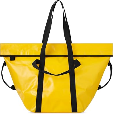 Teenage Engineering heavy-duty large shoulder overnight weekend bag with internal pockets and multiple straps, tear-resistant and water-repellant, fits OD-11 yellow