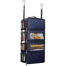 Suitcase Organizer, Travel Luggage Organizer Hanging Shelves Packing Cube Closet/Collapsible Portable Travel Organizer for Carry-on