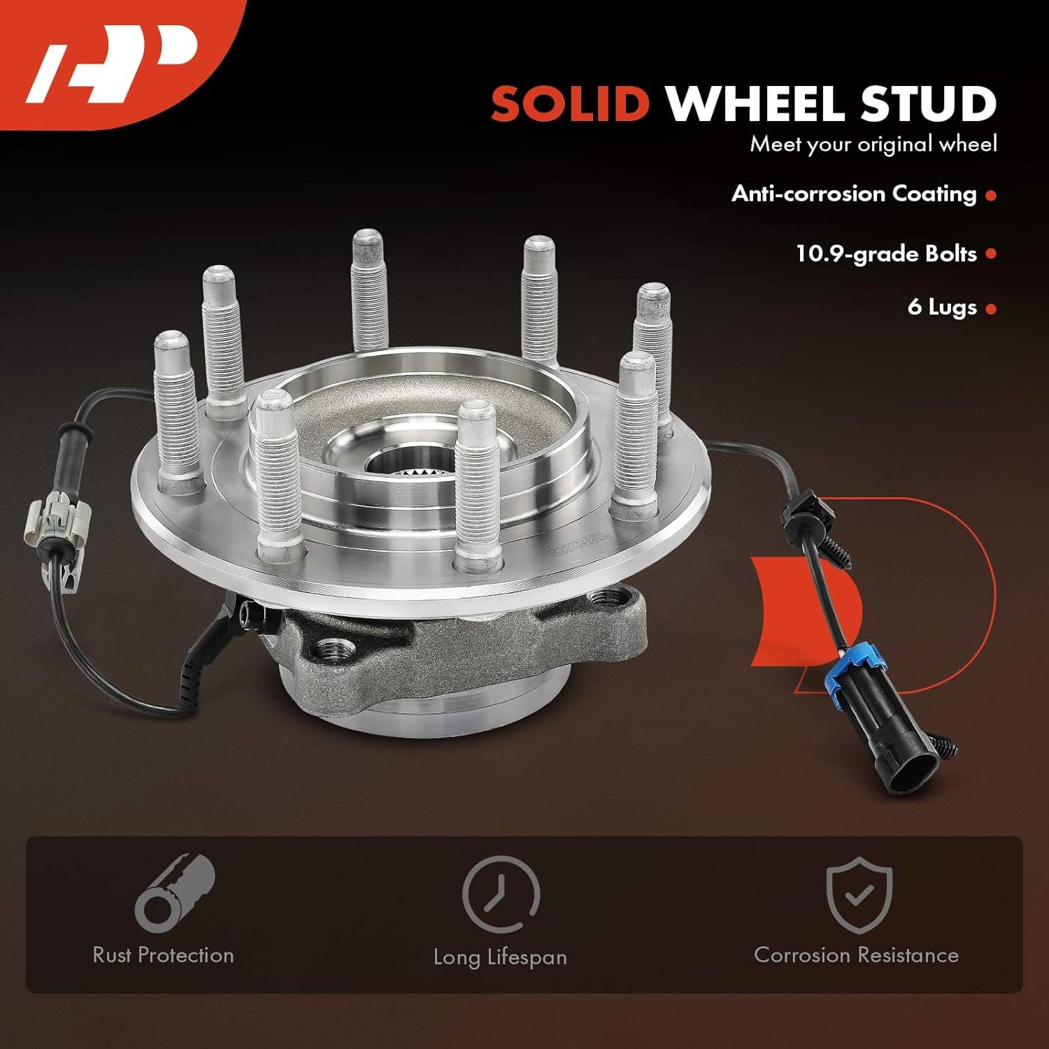 A-Premium Front Wheel Bearing and Hub Assembly with ABS & 8-Lug Compatible with Chevy & GMC & Hummer - 2007-2013 - Silverado 2500HD/3500HD, Sierra 2500HD/3500HD, Suburban 2500, SRW