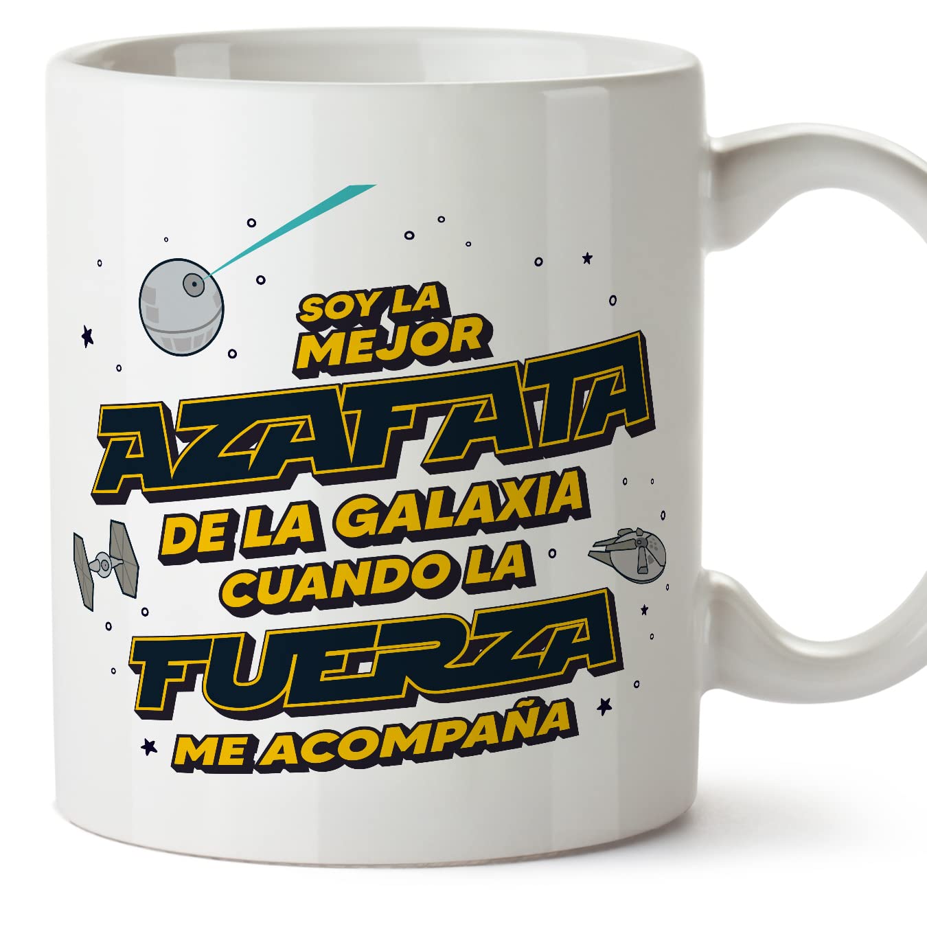 MUGFFINS Tazas para JEFE hombre - En Español - Mejor de la Galaxia Cuando Fuerza me Acompaña - 11 oz / 330 ml - Regalo original y divertido — view 529