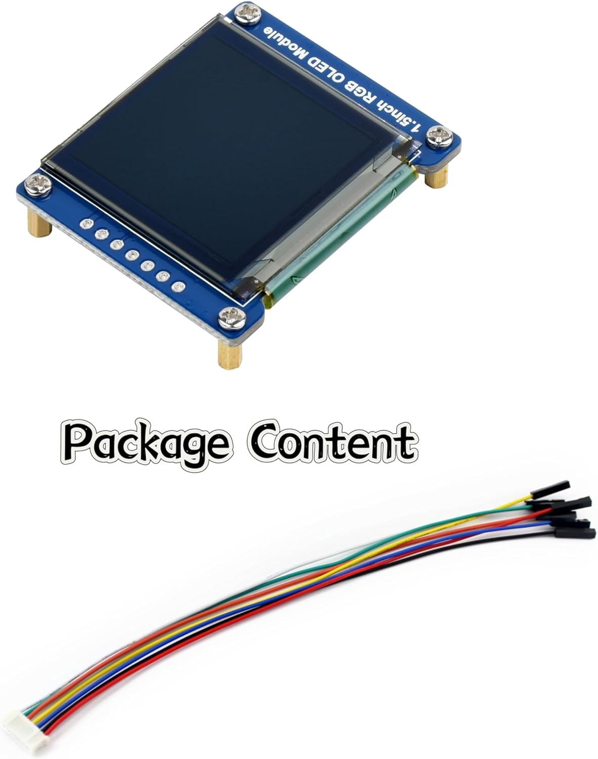 1.5inch RGB OLED Display Module 128×128 Pixels, 65K RGB Display Colors, SPI Interface Compatible with Raspberry Pi 5/ Pi 4B/ Pi 3B+ Pi3B/ Pi Zero/Pi Zero 2W/Arduino/STM32, etc.