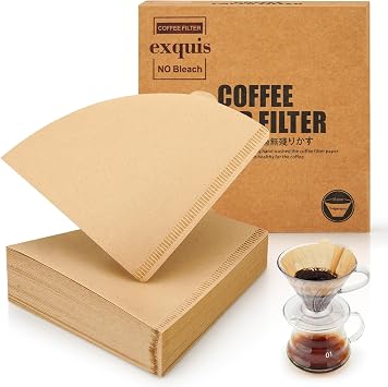 Coffee Filters 60 Cone, 100 Count Disposable Paper Filters 1-4 Cup | Coffee Paper Filters Size V 02 Natural Unbleached