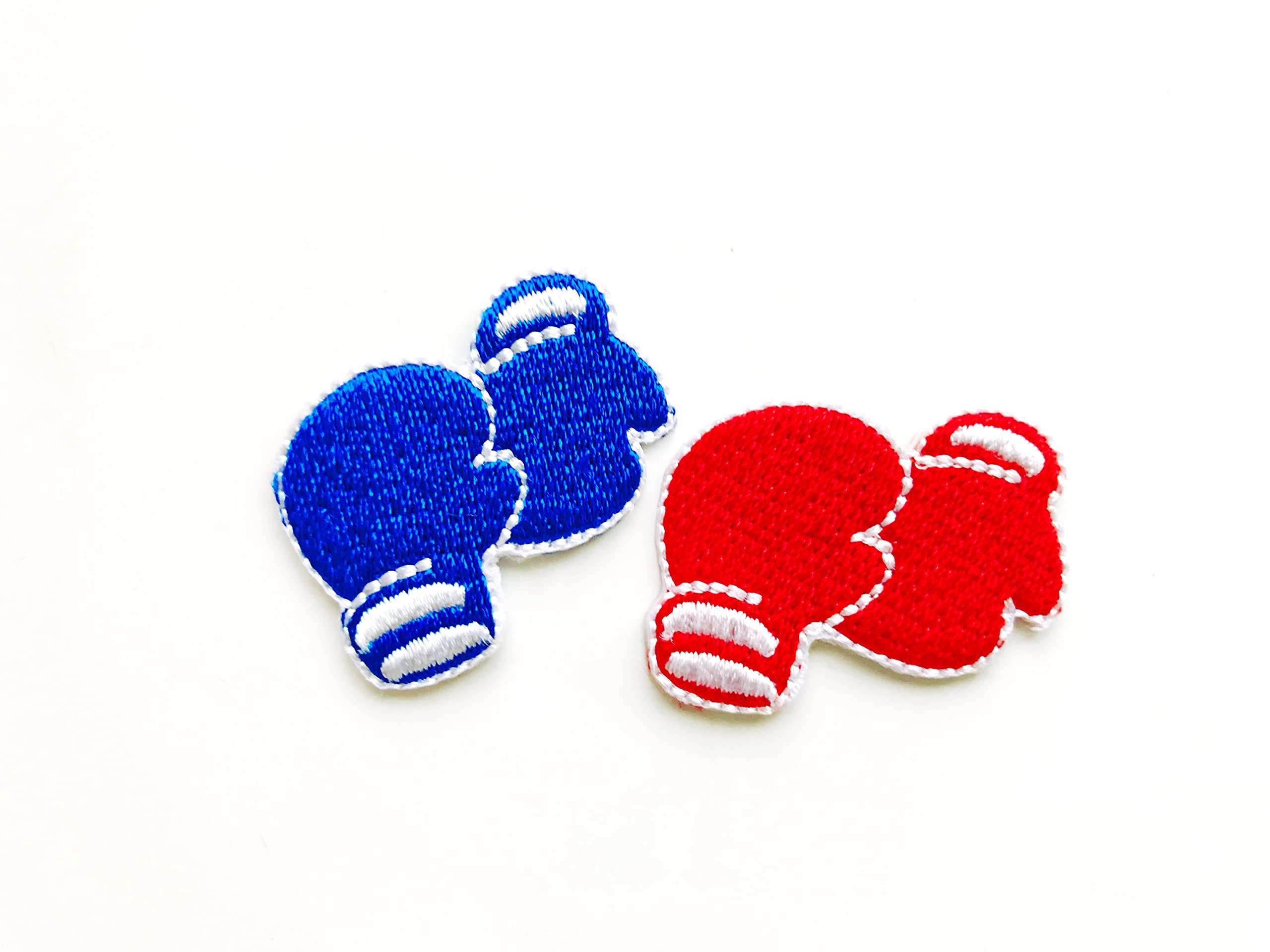 Tyga_Thai TH Set of 2 Tiny. Mini Blue Red Boxing Sport Cute Cartoon Logo Patches Sew Iron on Embroidered Applique Badge Sign Patch Clothing Costume, Small